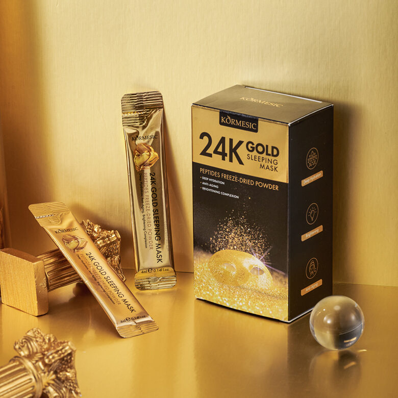 KÖRMESIC 24K Gold Sleeping Mask – Zelta nakts sejas maska ar peptīdiem un anti-age iedarbību | 24K zelta sejas maska | Mitrinoša un atjaunojoša luksusa kosmētika sejai | Sejas kopšana | Nakts maska